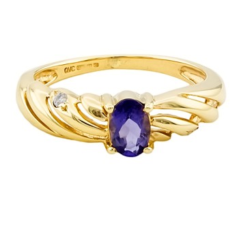9ct Gold Tanzanite/Diamond Ring Size K
